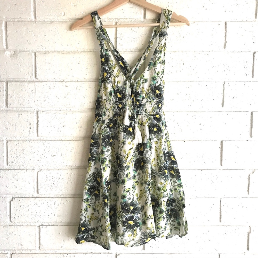 NEW Free People Green Boho Floral Halter Dress - Picture 5 of 8